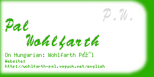 pal wohlfarth business card